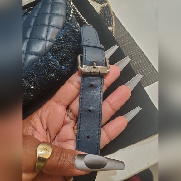 **SOLD** Chanel Coco Cuba Waist Bag Sequins and Quilted Lambskin Blue - Picture 12 of 12